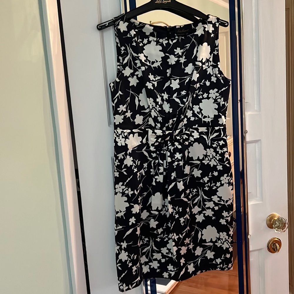 Luísa Spagnoli silk satin floral dress size 44/8 bow detail sleeveless